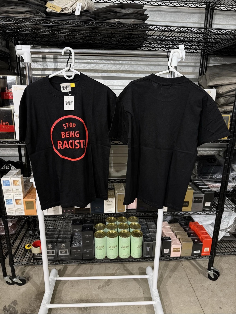 Black Graphic Tee - "Stop Being Racist!"